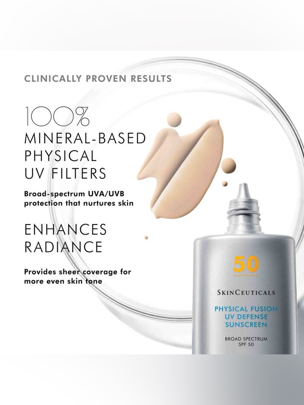 NEW SPF 50 SkinCeuticals Physical Fusion UV Defense Tinted Mineral Sunscreen - Picture 5 of 12